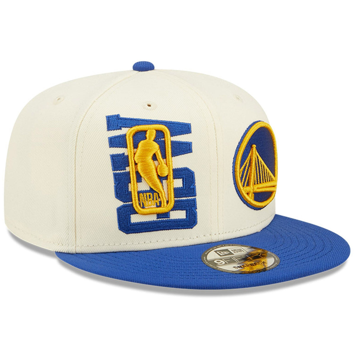 Golden State Warriors New Era 2022 NBA Draft 9FIFTY Snapback Adjustable Hat - Cream/Blue product image 3, provided for