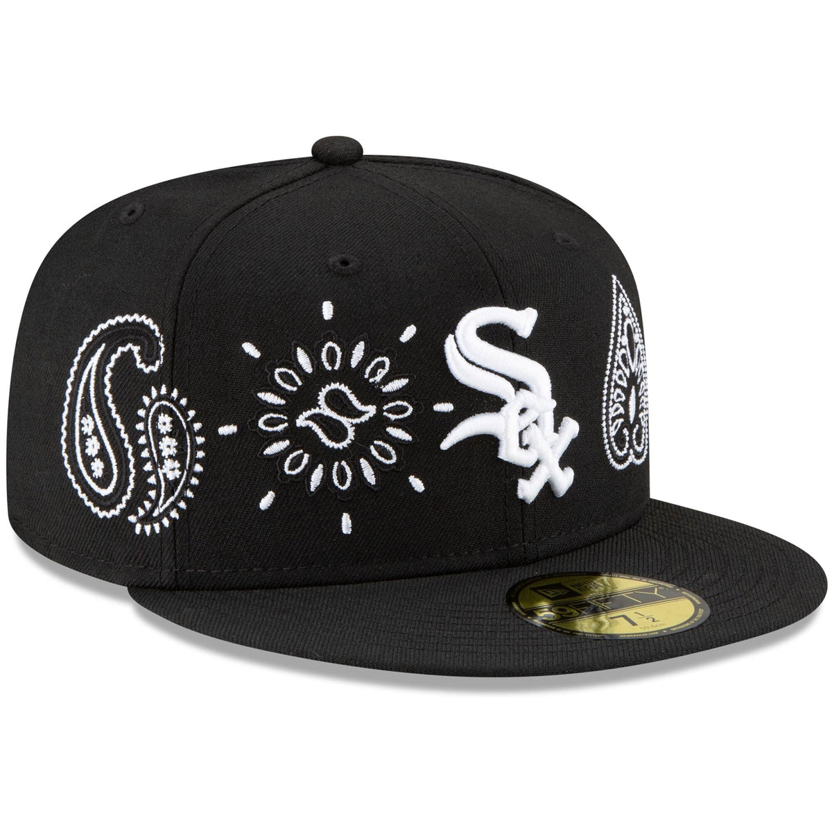 Chicago White Sox New Era Paisley Elements 59FIFTY Fitted Hat - Black product image 3, provided for visual reference and