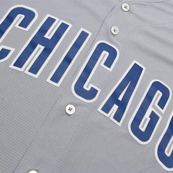Chicago Cubs Mens Gray "Chicago" Road Cool Base Replica Jersey product image 2, provided for visual reference and product