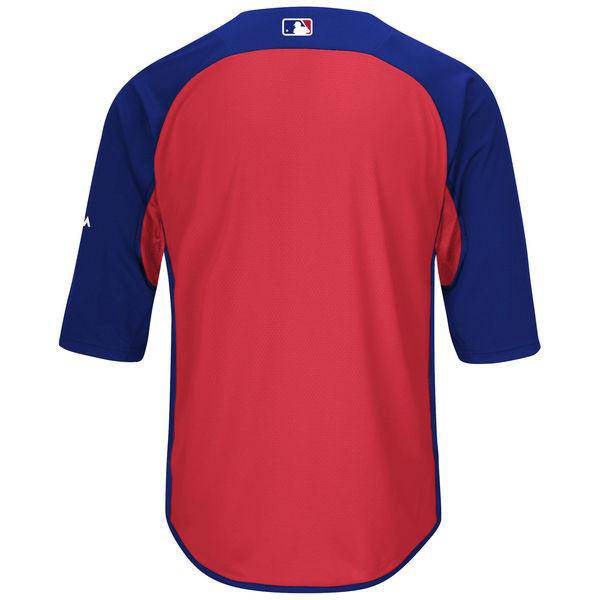 Chicago Cubs Majestic Royal/Red Authentic Collection On-Field 3/4-Sleeve Batting Practice Jersey for Men product image 3,