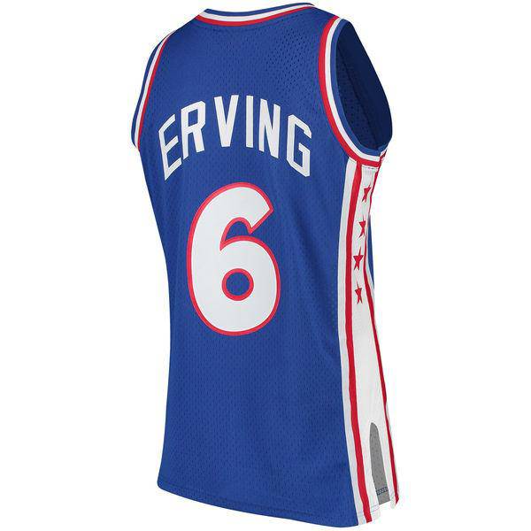 Mens Philadelphia 76ers Julius Erving Mitchell & Ness Royal Hardwood Classics Swingman Jersey product image 3, provided for