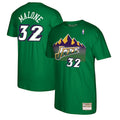 Utah Jazz Karl Malone Mitchell & Ness Green Reload Name & Number T-Shirt for Men product image 1, provided for visual