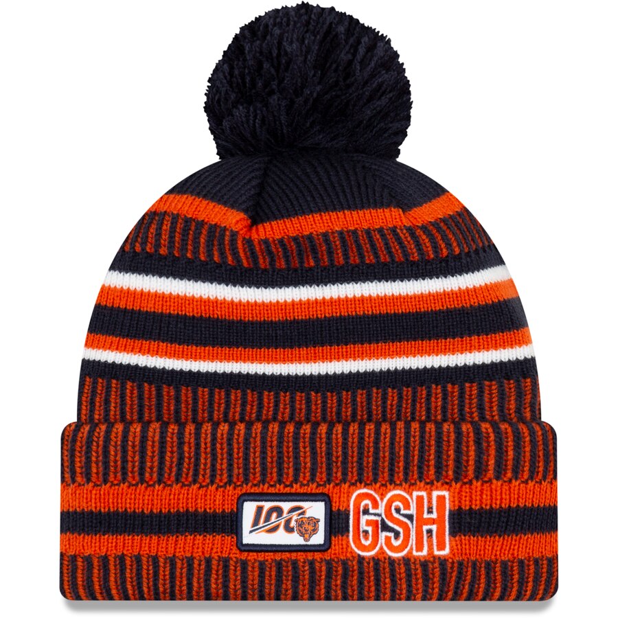 Chicago Bears New Era 2019 NFL Sideline Home Official Logo Sport Knit Hat - Navy/Orange product image 2, provided for visual