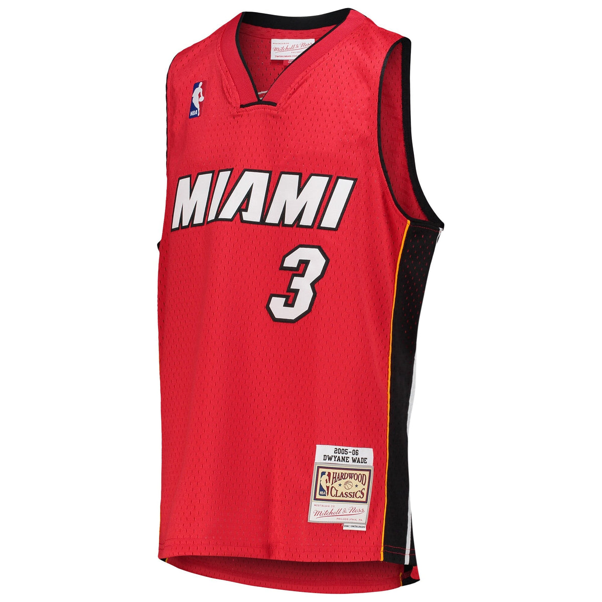 Youth Miami Heat Dwyane Wade Mitchell & Ness Red 2005-06 Hardwood Classics Jersey product image 2, provided for visual