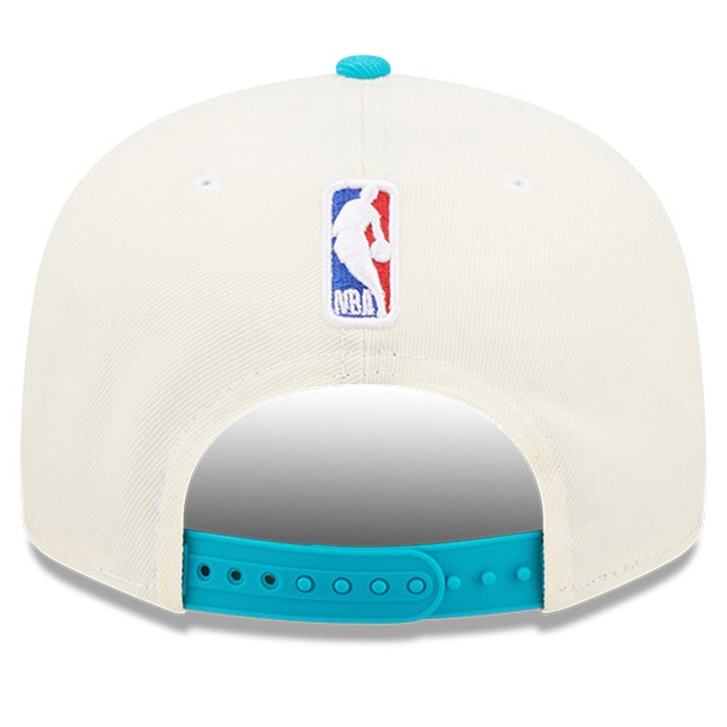 Charlotte Hornets New Era 2022 NBA Draft 9FIFTY Snapback Adjustable Hat - Cream/Teal product image 4, provided for visual