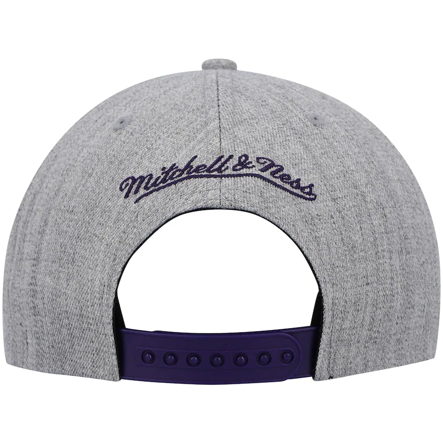 Charlotte Hornets Gray Heathered 2.0 Mitchell & Ness Snapback Hat product image 4, provided for visual reference and product