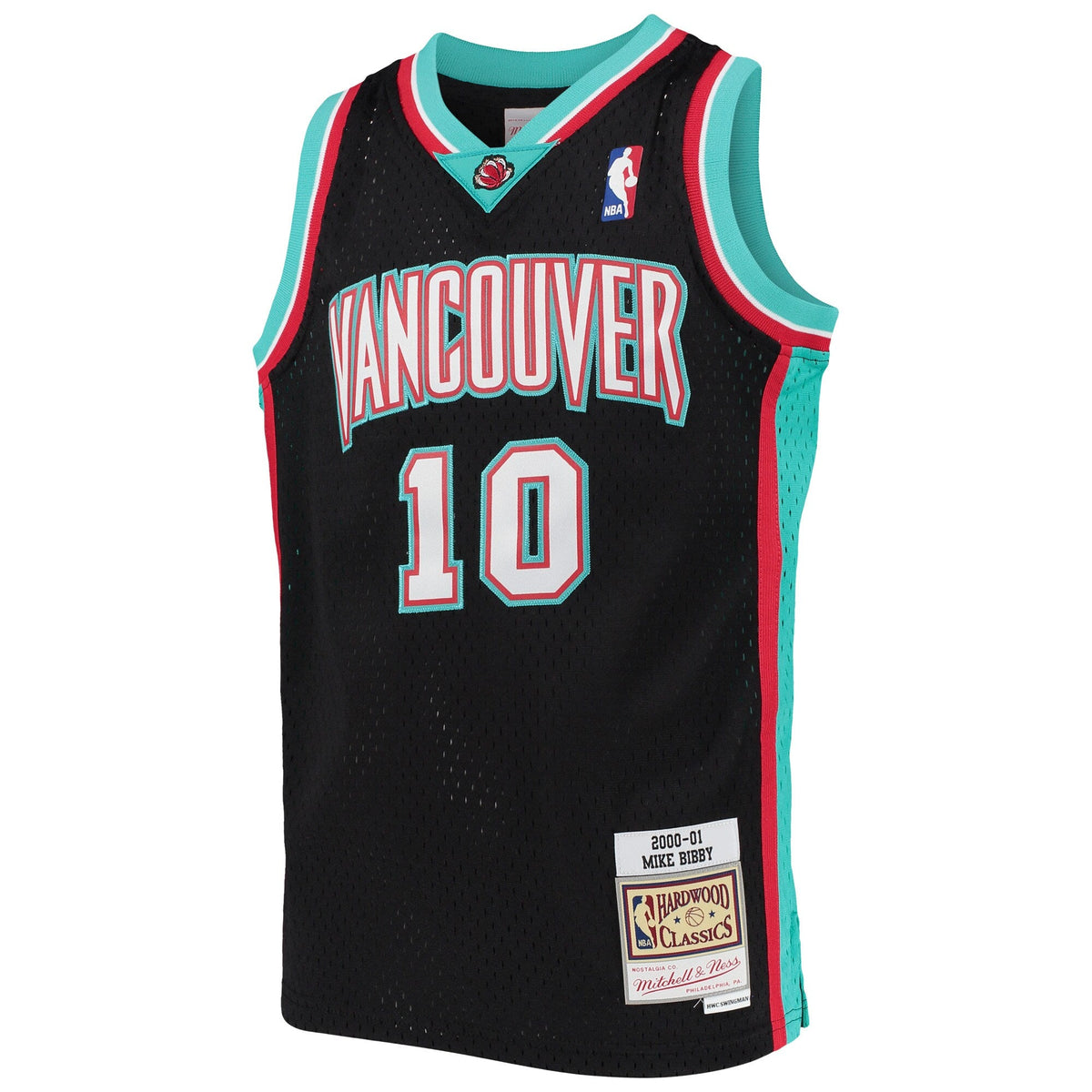 Youth Vancouver Grizzlies Mike Bibby Mitchell & Ness Black 2000-01 Hardwood Classics Swingman Jersey product image 2,