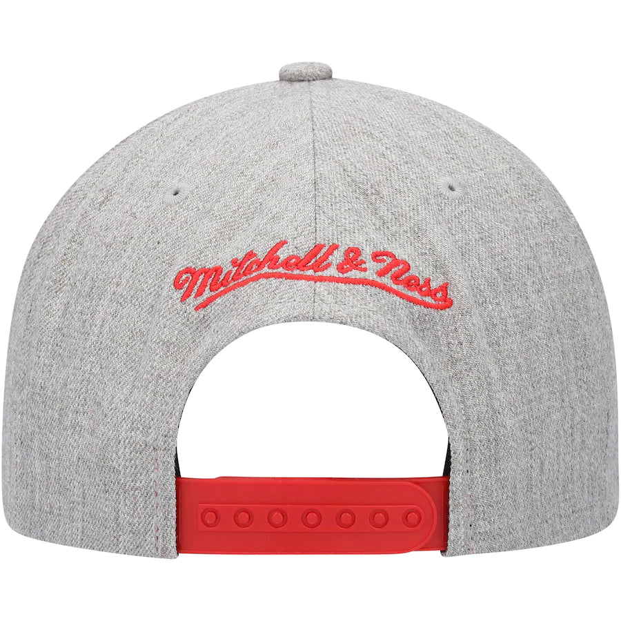 Houston Rockets Gray Heather 2.0 Mitchell & Ness Snapback Hat product image 4, provided for visual reference and product