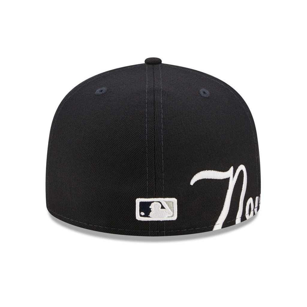 New York Yankees New Era Navy Sidesplit 59FIFTY Fitted Hat for Men product image 4, provided for visual reference and