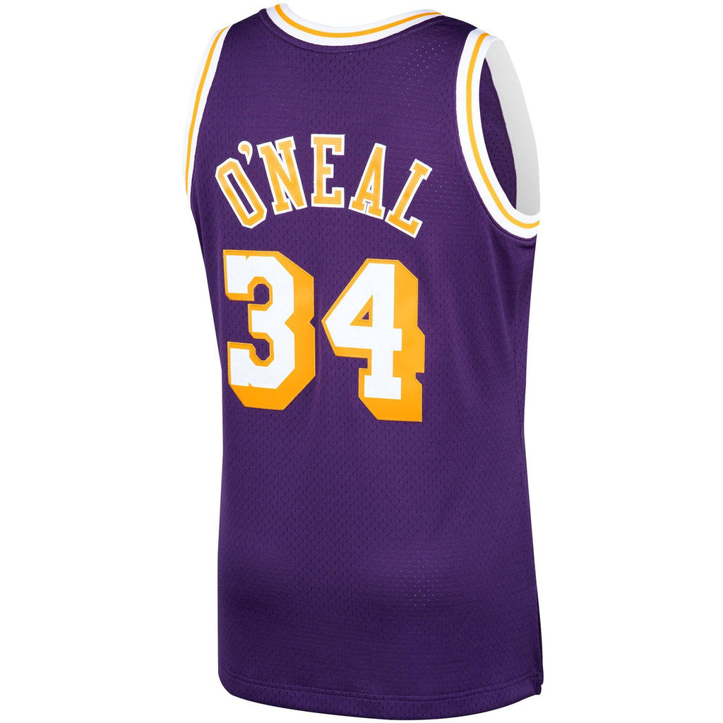 Los Angeles Lakers Shaquille O'Neal Mitchell & Ness NBA Mens Hardwood Classic 1996-97 Swingman Purple Jersey for Men product