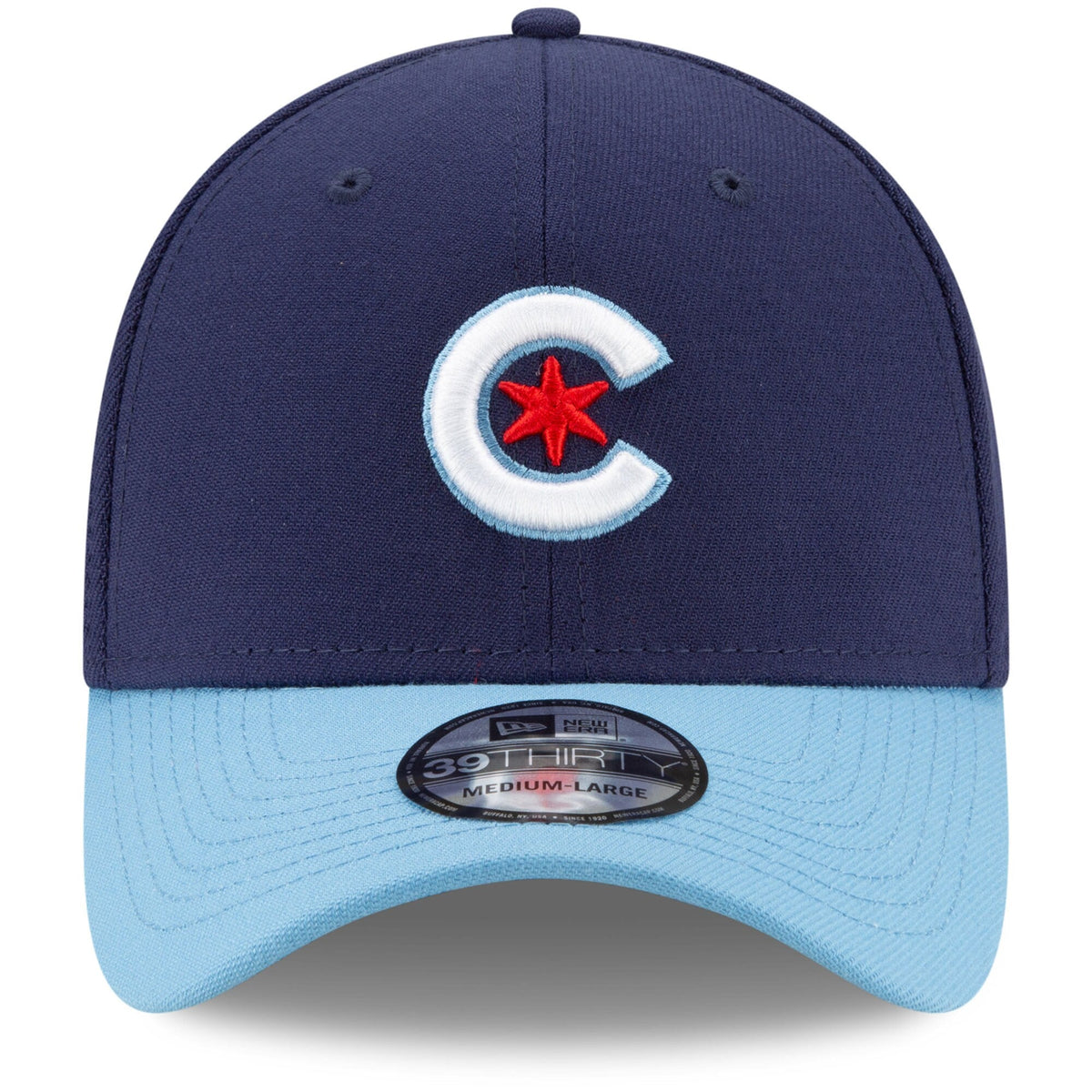 Chicago Cubs New Era Navy/Light Blue City Connect 39THIRTY Flex Hat for Men product image 2, provided for visual reference