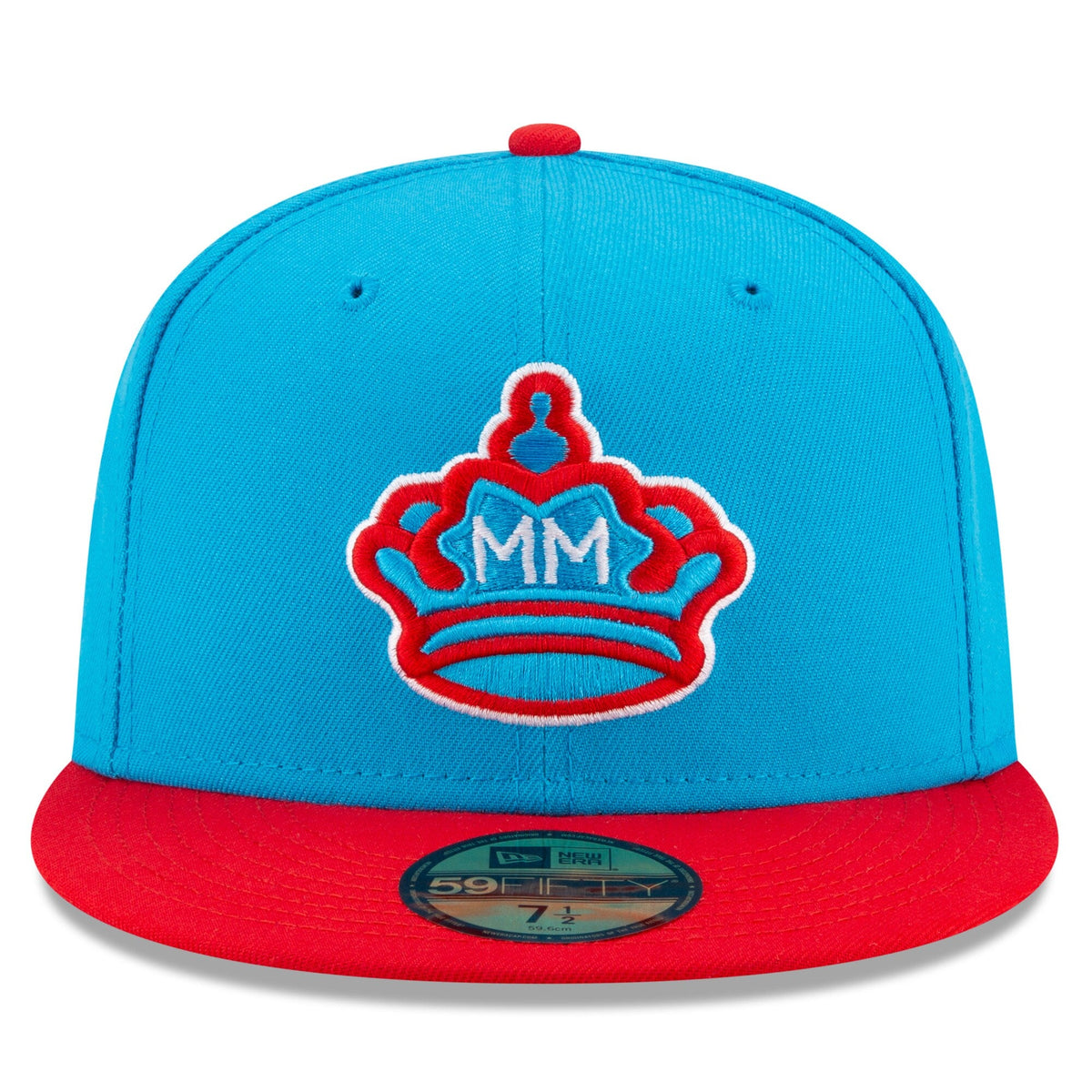 Miami Marlins New Era Blue/Red 2021 City Connect 59FIFTY Fitted Hat for Men product image 2, provided for visual reference
