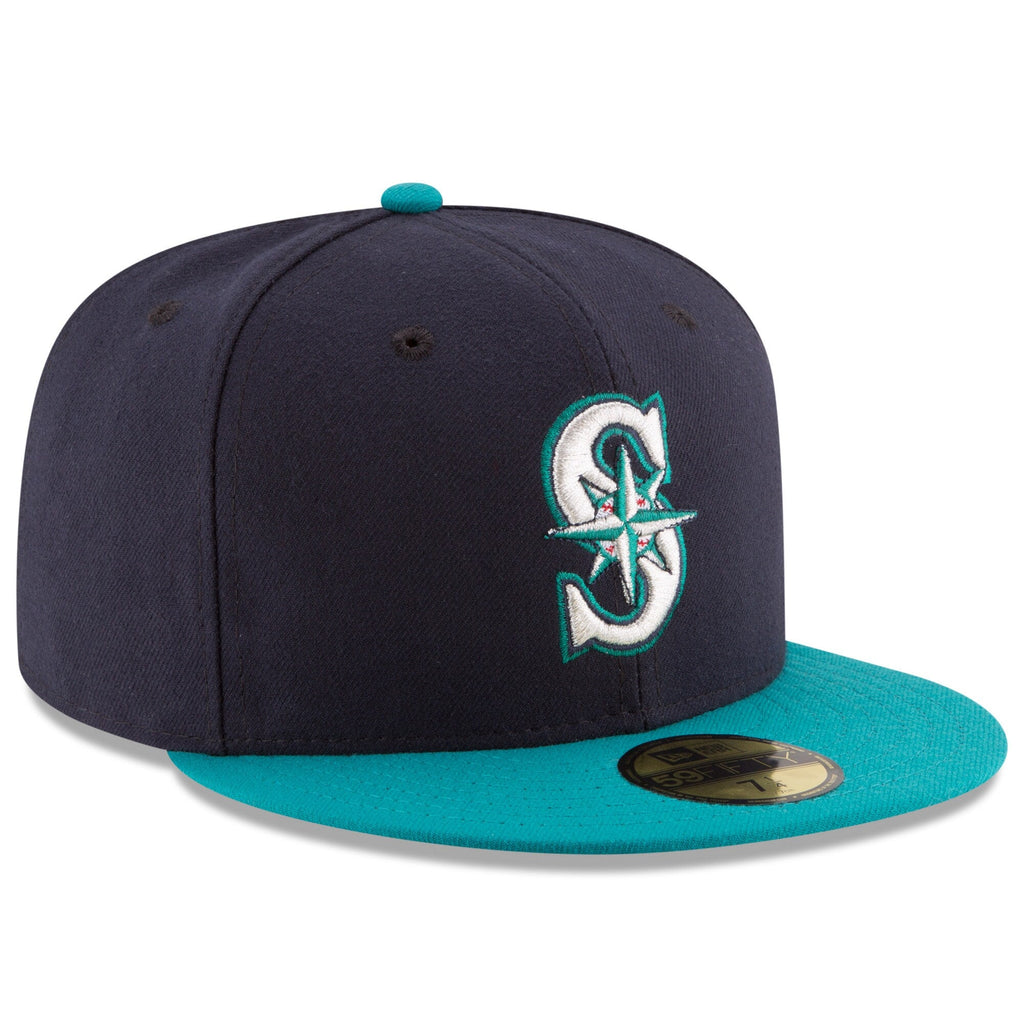 Seattle Mariners New Era Navy/Aqua Alternate Authentic Collection On Field 59FIFTY Fitted Hat for Men product image 3,