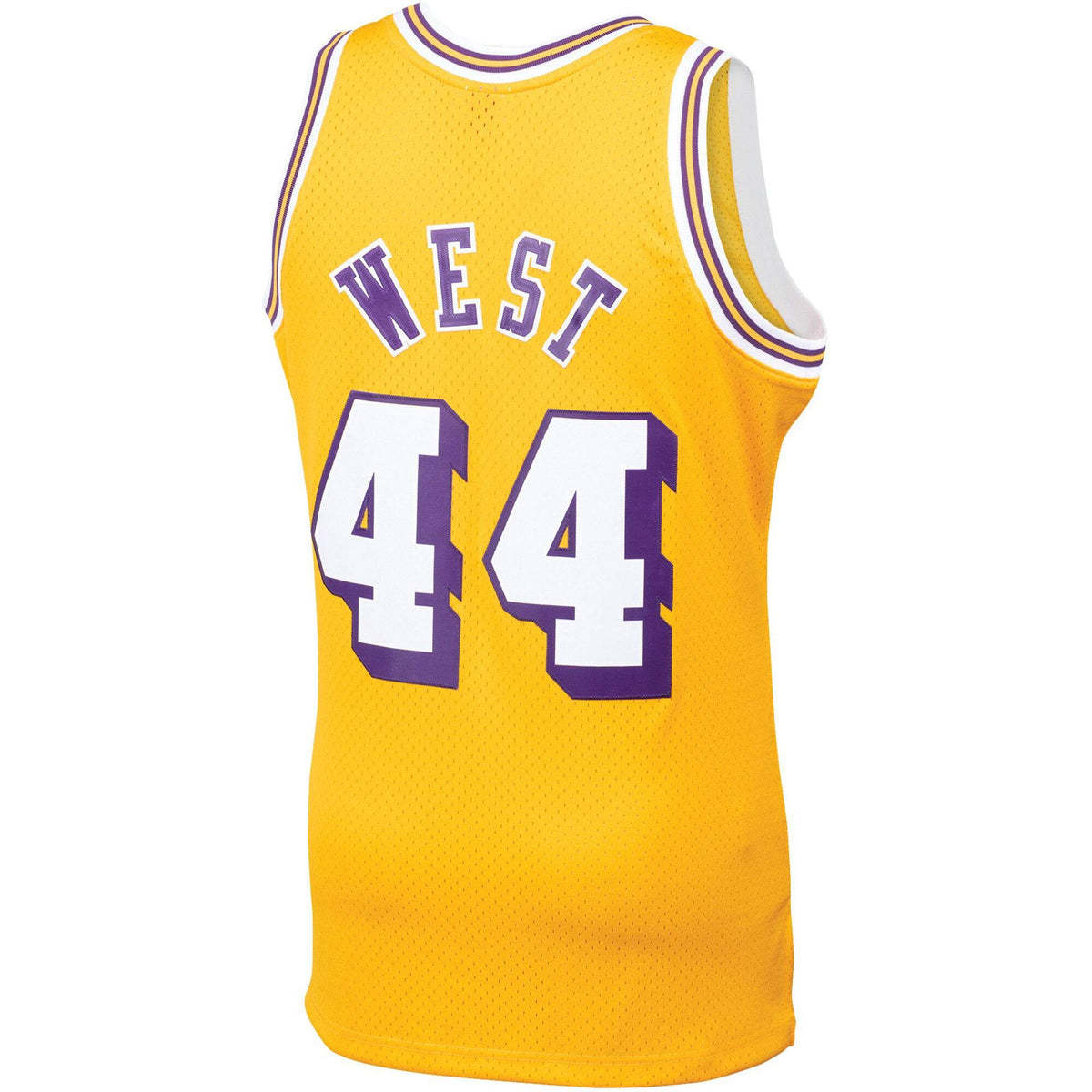 Mens Jerry West Los Angeles Lakers Mitchell & Ness Gold 1971-72 Hardwood Classics Swingman Jersey product image 3, provided