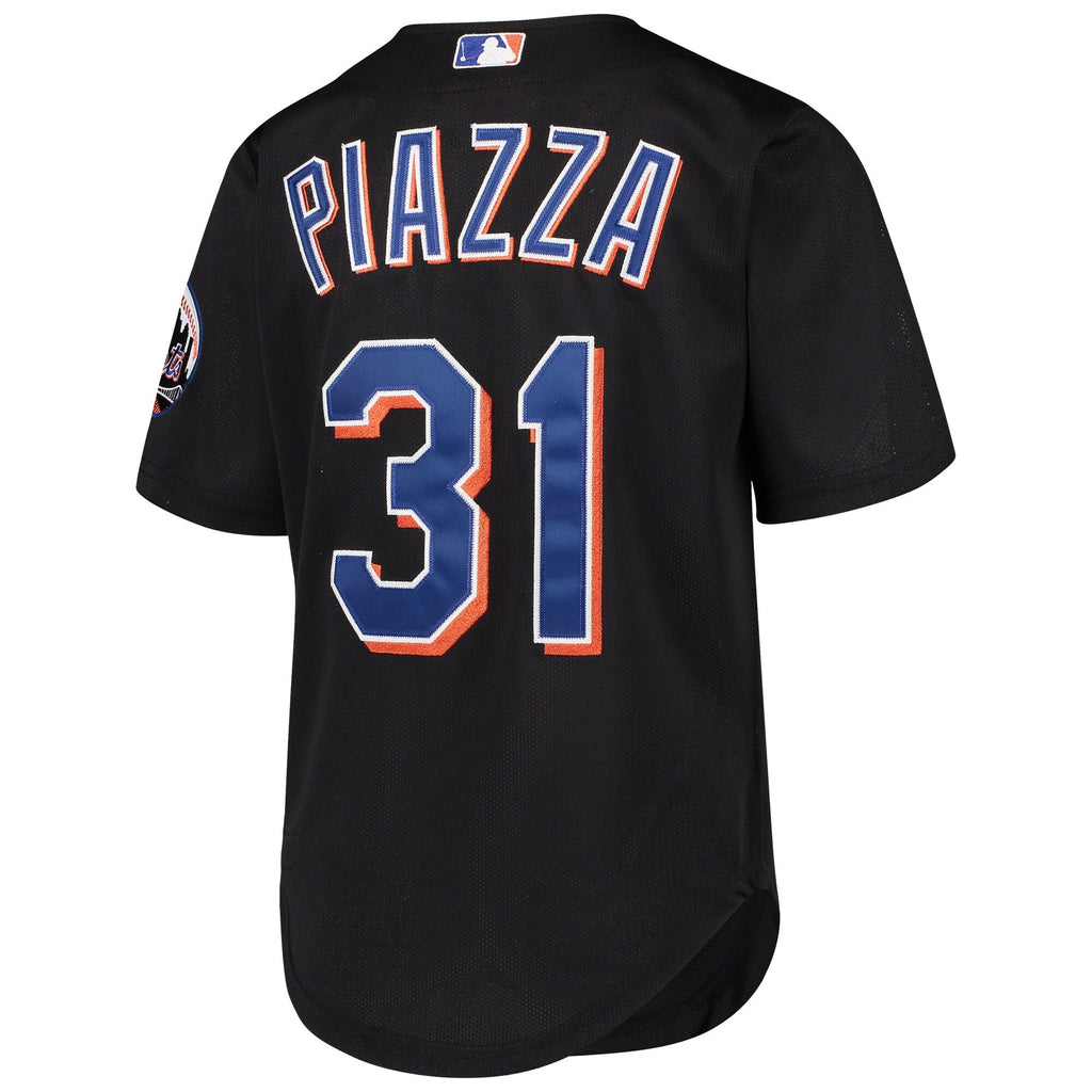 Youth New York Mets Mike Piazza Mitchell & Ness Black Cooperstown Collection Batting Practice Jersey product image 3,