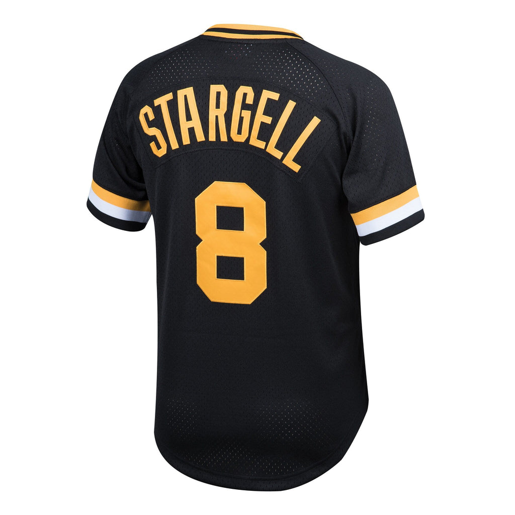 Youth Pittsburgh Pirates Willie Stargell & Ness Black Cooperstown Collection Mesh Batting Practice Jersey product image 3,
