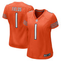 Chicago Bears Justin Fields Nike Orange Game Jersey for Women product image 1, provided for visual reference and product