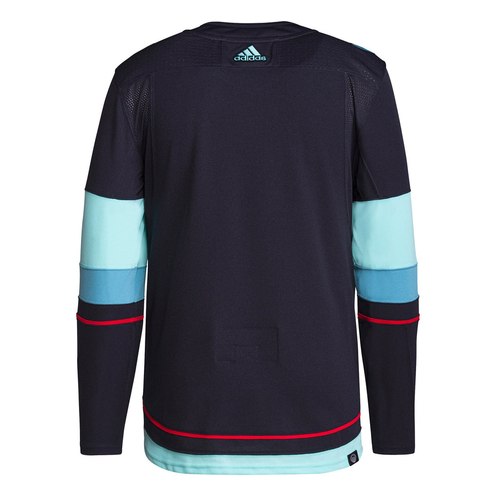 Seattle Kraken adidas Navy Home Authentic Primegreen Jersey for Men product image 3, provided for visual reference and