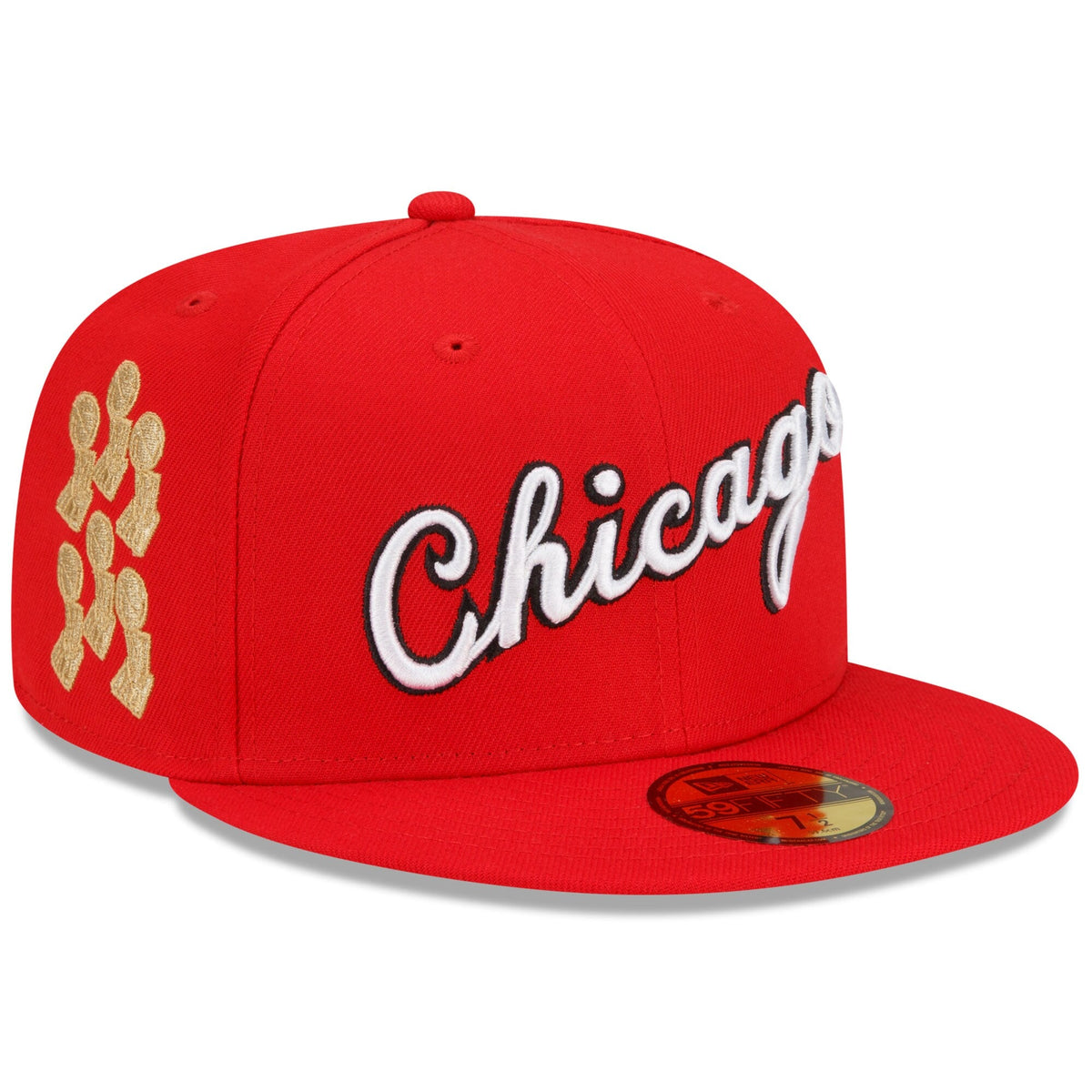 Chicago Bulls New Era 2021/22 City Edition Alternate 59FIFTY Fitted Hat - Red product image 3, provided for visual reference