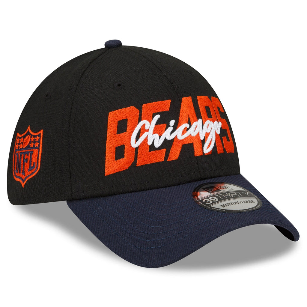 Chicago Bears New Era Black/Navy 2022 NFL Draft 39THIRTY Flex Hat for Men product image 3, provided for visual reference and