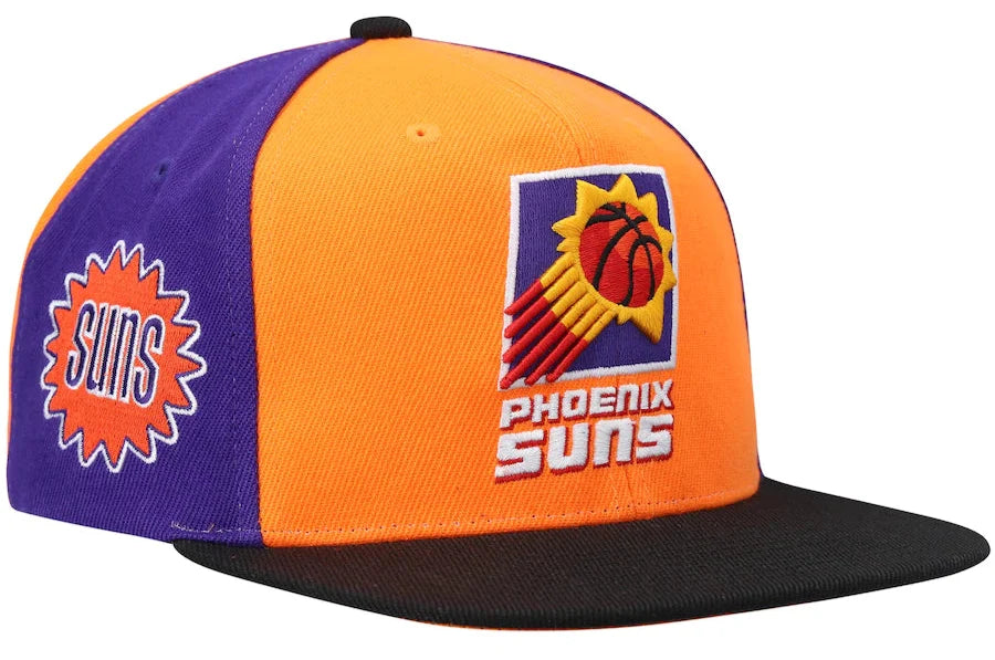 Phoenix Suns NBA On The Block Mitchell & Ness Snapback Hat product image 1, provided for visual reference and product detail