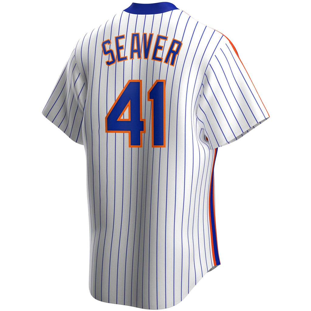 Men’s Nike Tom Seaver New York Mets Cooperstown Collection Royal Pinstripe Replica Jersey product image 3, provided for
