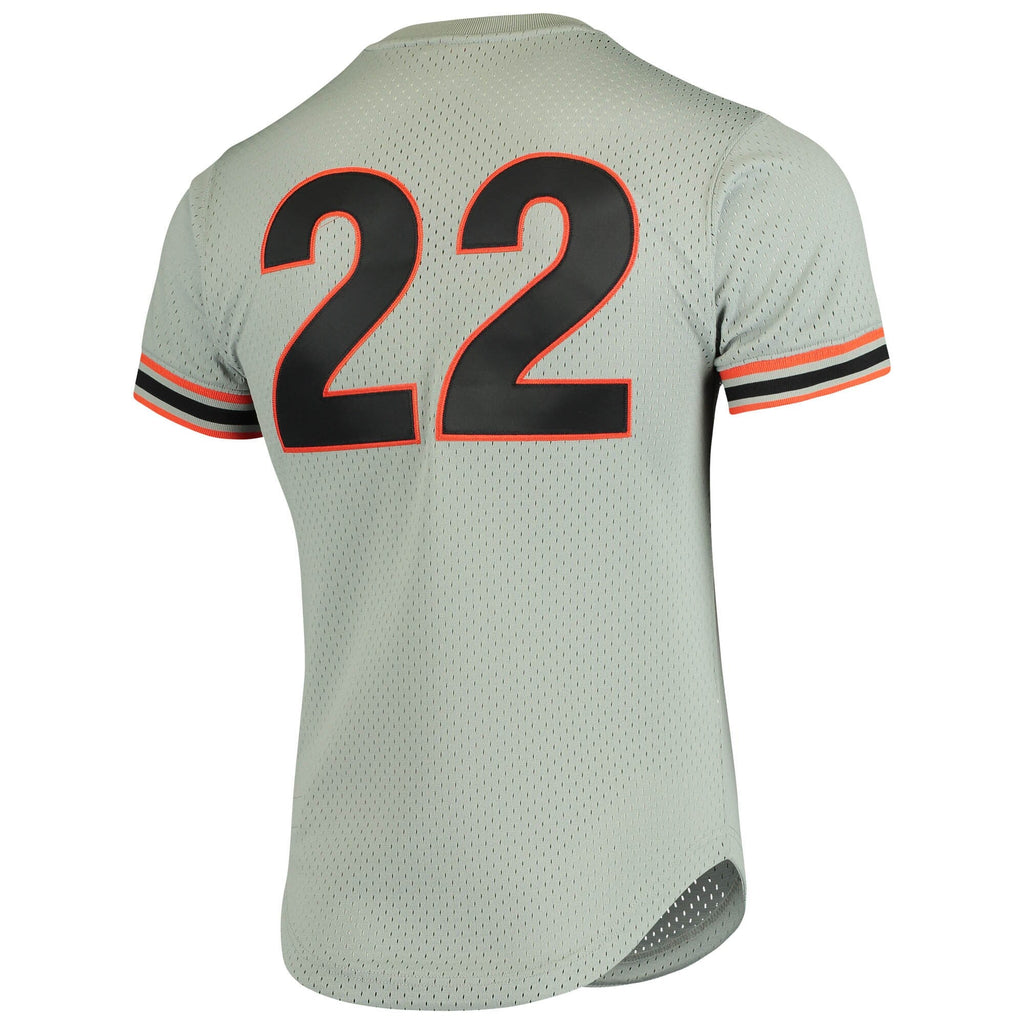 San Francisco Giants Will Clark Mitchell & Ness Gray Cooperstown Collection Mesh Batting Practice Jersey for Men product
