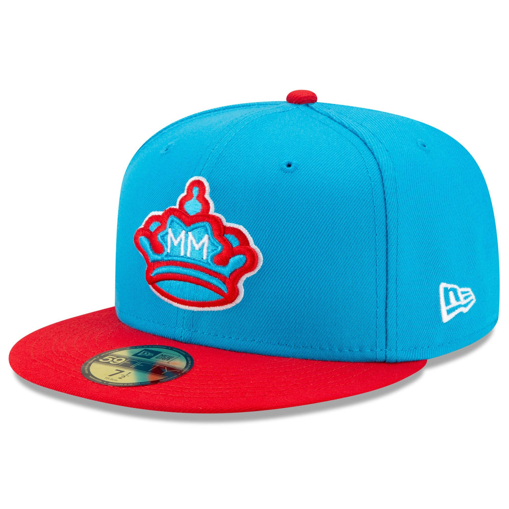 Miami Marlins New Era Blue/Red 2021 City Connect 59FIFTY Fitted Hat for Men product image 3, provided for visual reference