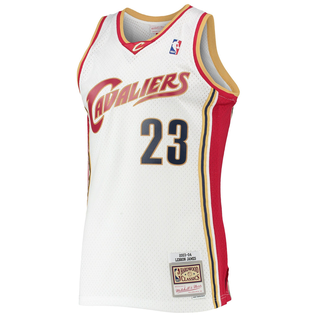 Mitchell & Ness LeBron James White Cleveland Cavaliers 2003-04 Hardwood Classics Swingman Jersey for Men product image 2,
