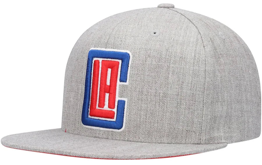 Los Angeles Clippers Gray Heathered 2.0 Mitchell & Ness Snapback Hat product image 1, provided for visual reference and