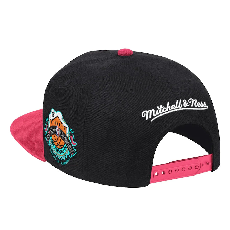 Mitchell & Ness Black/Pink San Antonio Spurs 1996 NBA All-Star Game Hardwood Classics Snapback Adjustable Hat for Men
