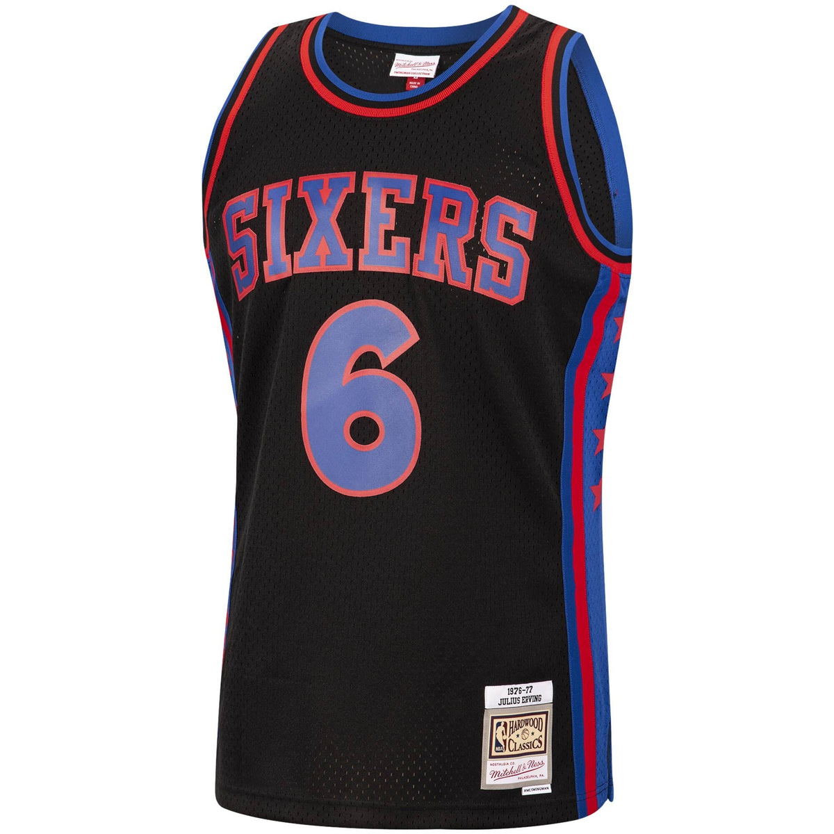 Mitchell & Ness Julius Erving Black Philadelphia 76ers 1976-77 Hardwood Classics Reload Swingman Jersey for Men product