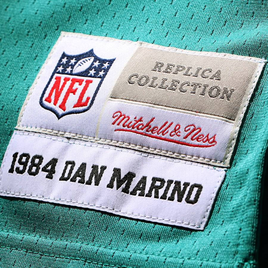 Mens Miami Dolphins Dan Marino Mitchell & Ness Aqua Retired Player Vintage Replica Jersey product image 5, provided for