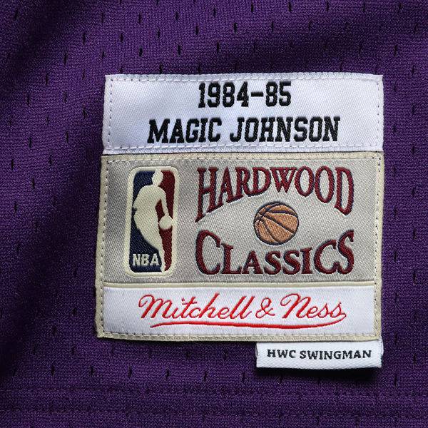 Los Angeles Lakers Magic Johnson Mitchell & Ness Purple 1984-85 Hardwood Classics Swingman Jersey for Men product image 6,