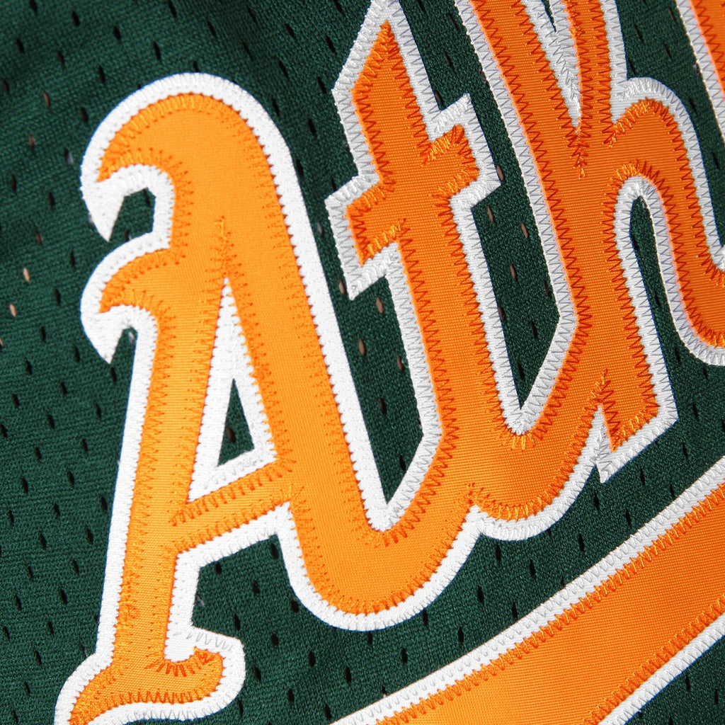 Oakland Athletics Rickey Henderson 1998 Mitchell & Ness Green Cooperstown 1987 Mesh Batting Practice Jersey for Men product