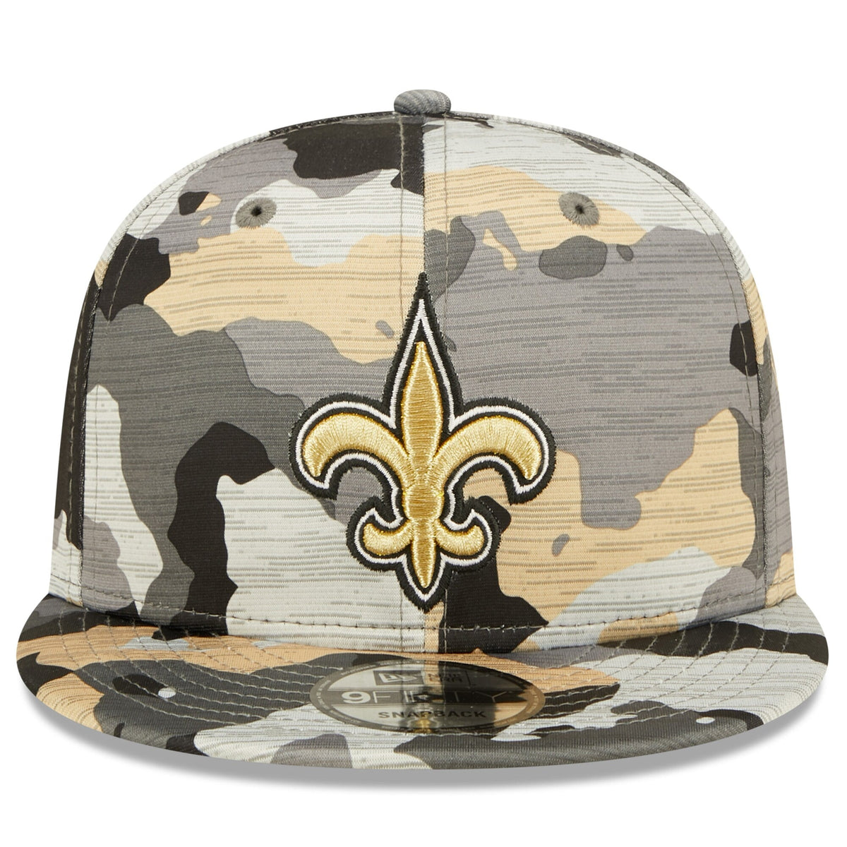New Orleans Saints New Era Camo 2022 NFL Training Camp Official 9FIFTY Snapback Adjustable Hat for Men product image 2,
