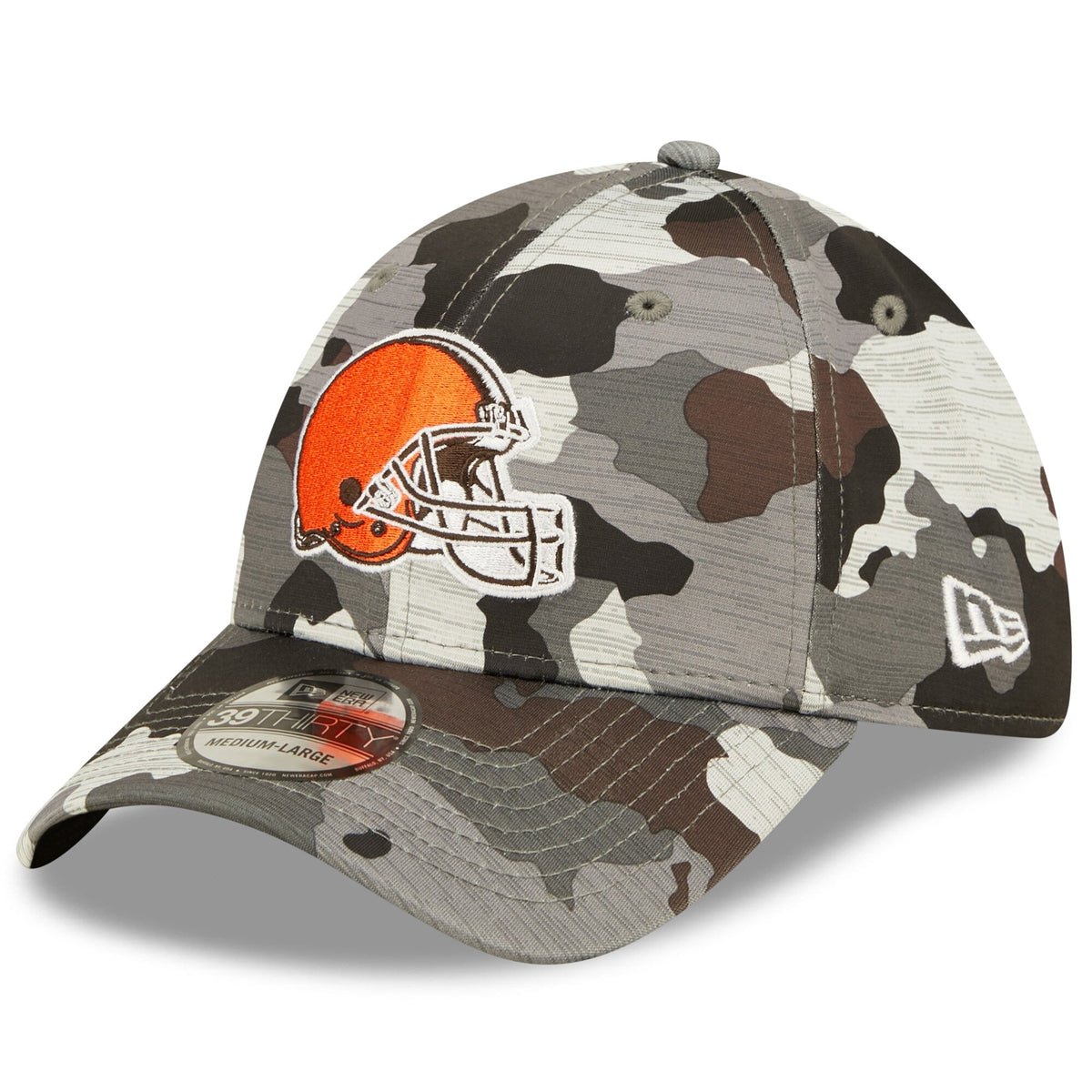 Cleveland Browns New Era Camo 2022 NFL Training Camp Official 39THIRTY Flex Hat for Men product image 1, provided for visual