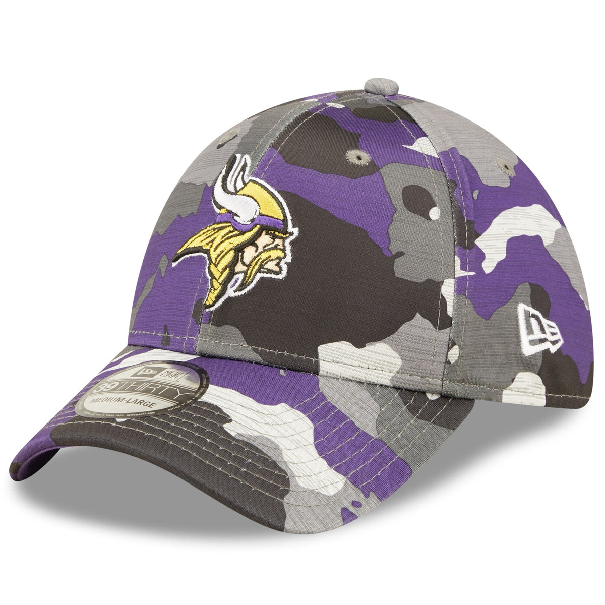 Minnesota Vikings New Era Camo 2022 NFL Training Camp Official 39THIRTY Flex Hat for Men product image 1, provided for