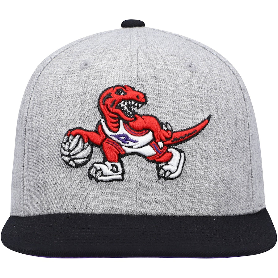 Toronto Raptors Mitchell & Ness Gray/Purple Heathered Underpop Snapback Hat for Men product image 2, provided for visual
