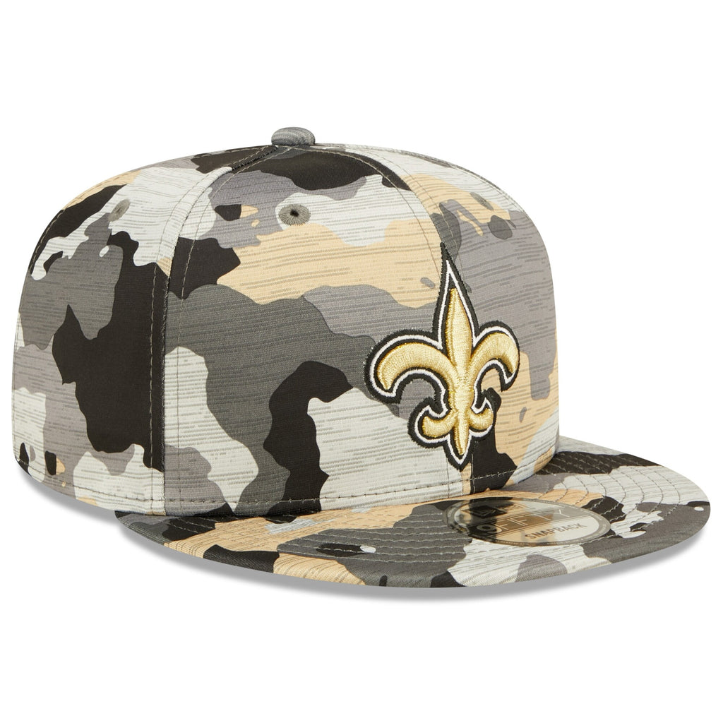 New Orleans Saints New Era Camo 2022 NFL Training Camp Official 9FIFTY Snapback Adjustable Hat for Men product image 3,