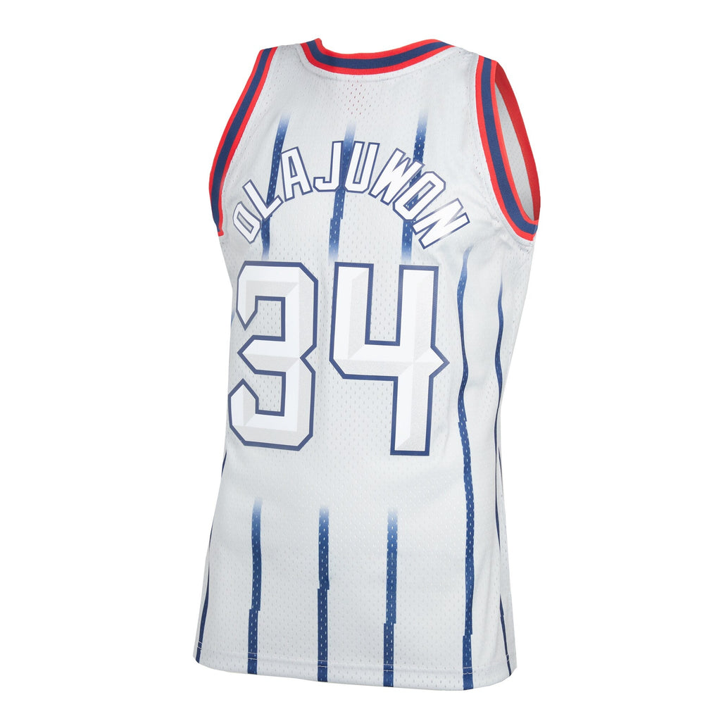 Hakeem Olajuwon Houston Rockets Mitchell & Ness 1996-97 Hardwood Classics Reload 2.0 Swingman Jersey - Gray for Men product