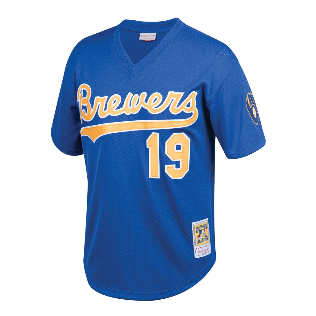 Youth Milwaukee Brewers Robin Yount Mitchell & Ness Royal Cooperstown Collection Mesh Batting Practice Jersey product image
