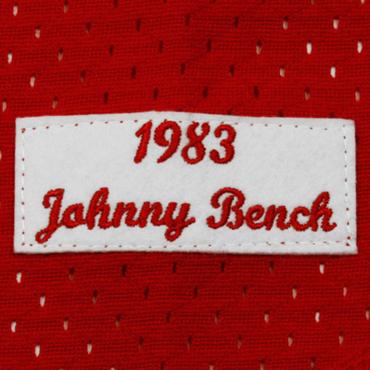 Cincinnati Reds Johnny Bench Mitchell & Ness Red 1983 Authentic Cooperstown Collection Mesh Batting Practice Jersey for Men