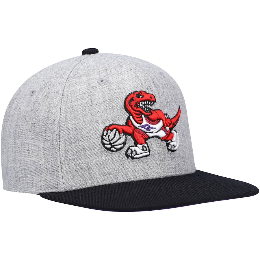 Toronto Raptors Mitchell & Ness Gray/Purple Heathered Underpop Snapback Hat for Men product image 3, provided for visual