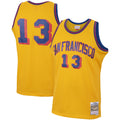 Mitchell & Ness Wilt Chamberlain San Francisco Warriors Gold 1962-63 Hardwood Classics Swingman Jersey for Men product image