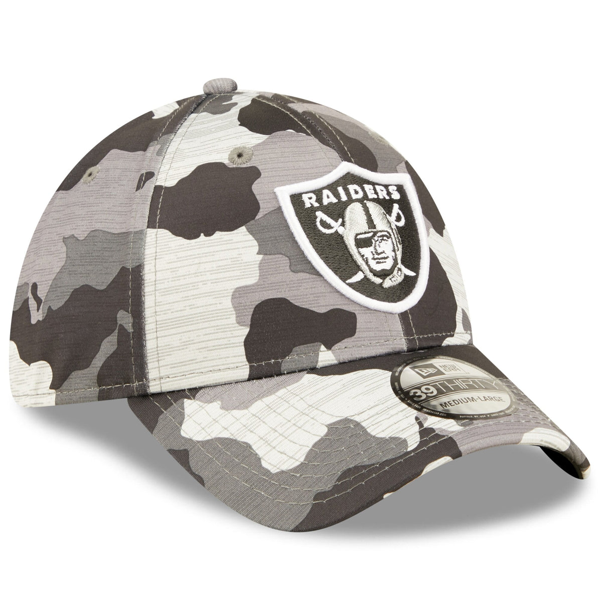 Las Vegas Raiders New Era Camo 2022 NFL Training Camp Official 39THIRTY Flex Hat for Men product image 3, provided for