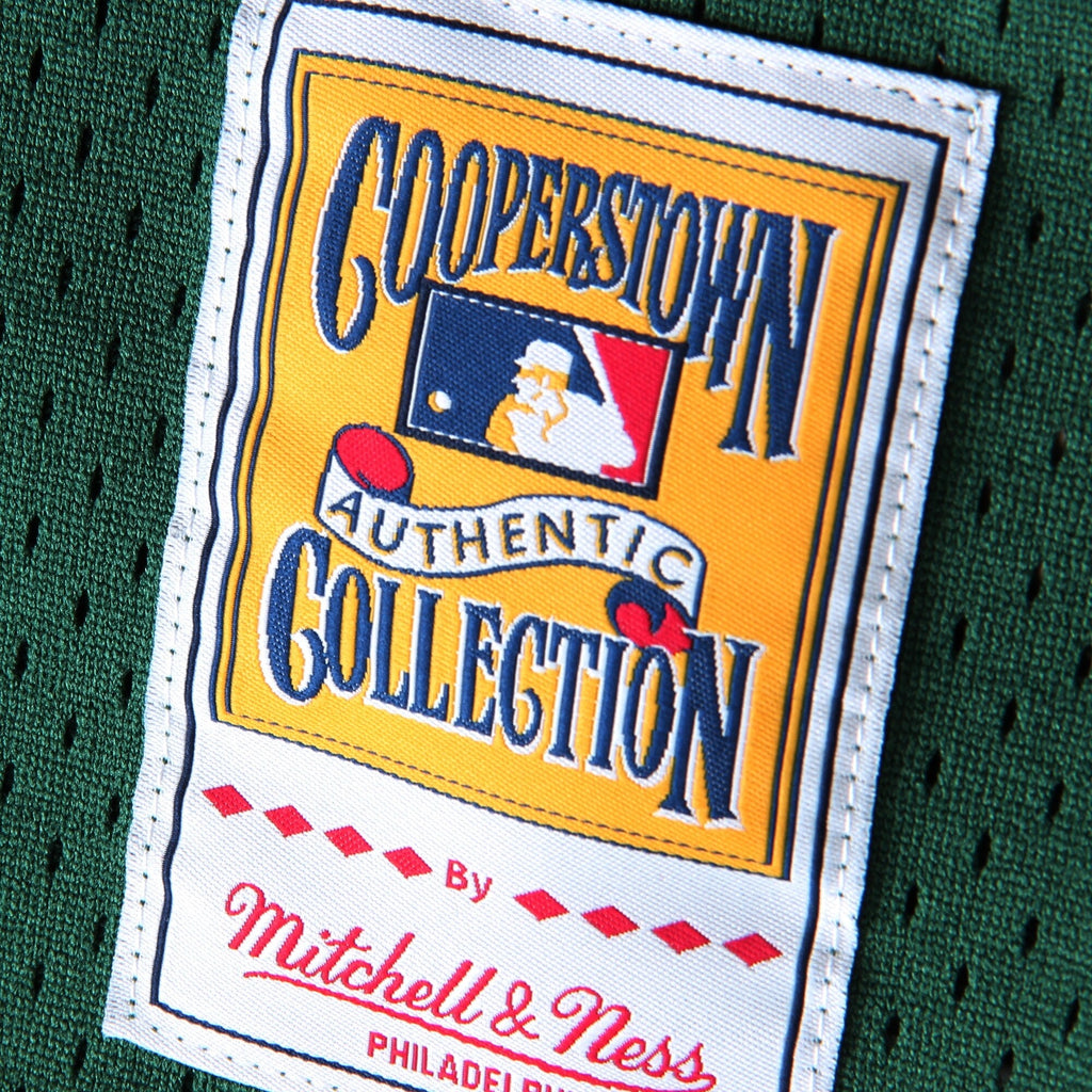 Oakland Athletics Rickey Henderson 1998 Mitchell & Ness Green Cooperstown 1987 Mesh Batting Practice Jersey for Men product