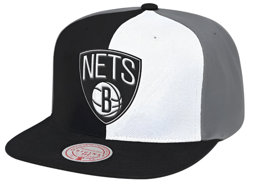 Brooklyn Nets Mitchell & Ness NBA Pinwheel Snapback Hat for Men product image 1, provided for visual reference and product
