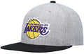 Los Angeles Lakers Mitchell & Ness Gray/Black Heathered Underpop Snapback Hat for Men product image 1, provided for visual