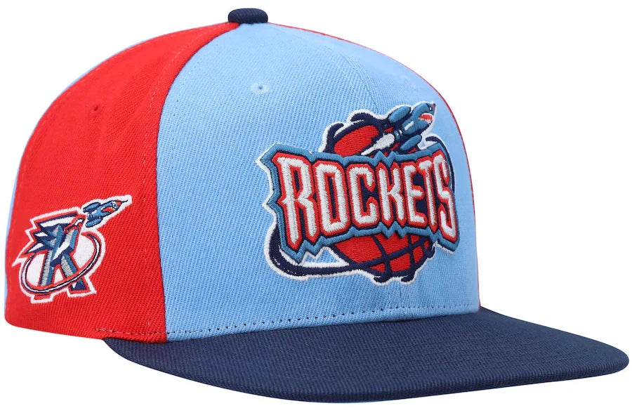 Houston Rockets NBA On The Block Mitchell & Ness Snapback Hat product image 1, provided for visual reference and product
